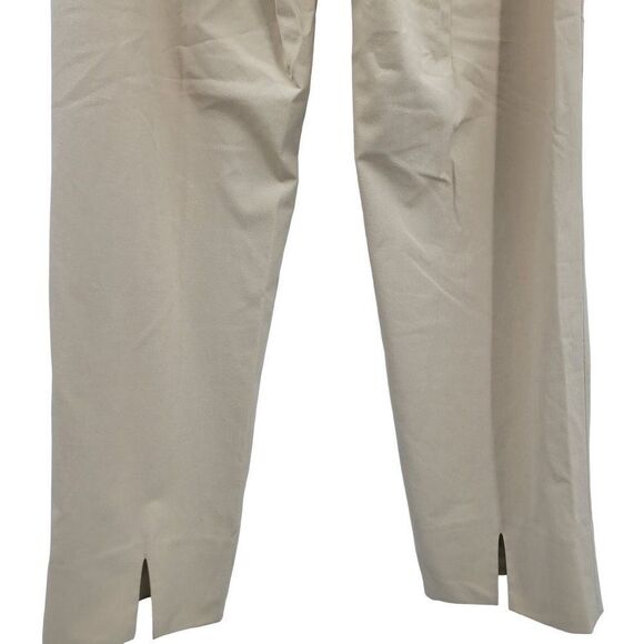 Vintage 90s Talbots High-Rise Stretch Dress Pants 8 Beige Tapered Split Hem - Picture 7 of 12